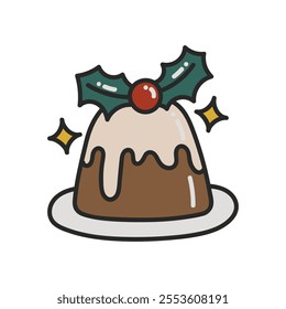 Christmas Doodle Illustration - Cake