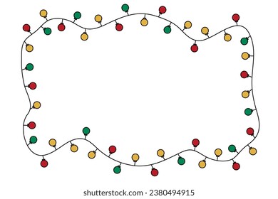 Weihnachtsdoodle-Illustration, Weihnachtsrahmen, Grenze mit leerem Raum