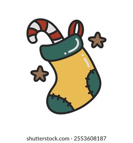 Christmas Doodle Illustration - Sock