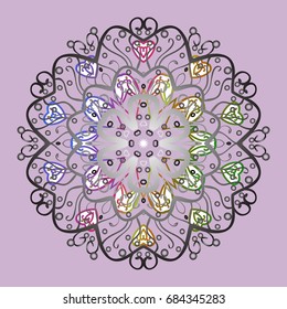 Christmas doodle pattern with snowflakes, vector background. Vector illustration.
