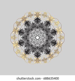 Christmas doodle pattern with snowflakes, vector background. Vector illustration.