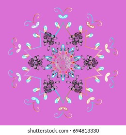 Christmas doodle pattern with snowflakes, vector background. Vector illustration.