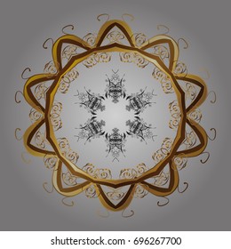 Christmas doodle pattern with snowflakes, vector background. Vector illustration.