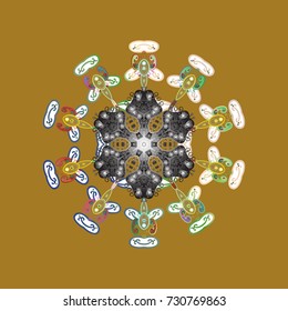 Christmas doodle pattern with snowflakes, vector background. Vector illustration.