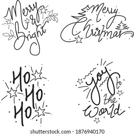 Christmas doodle. Christmas quotes calligraphy