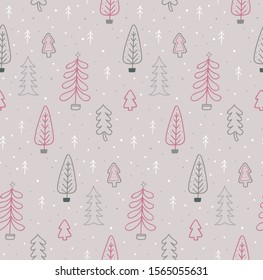 Christmas doodle seamless background, suitable for wrapping paper pattern