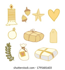 doodle de navidad conjunto de regalos