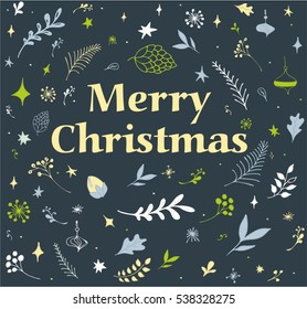 Christmas doodle set. Vector illustration