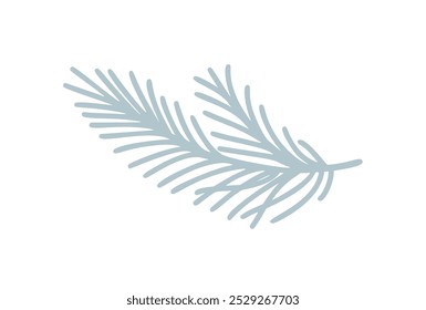 Christmas doodle silhouette pine tree branch plant winter. Hand drawn xmas decorations vector illustration isolated on white background. Design element for holiday greeting card gift tag.