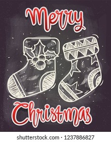christmas doodle sock