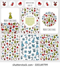 Christmas doodle vector card, banner, scrapbooking, note. Christmas background.