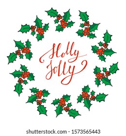 Christmas Doodle wreath. Vector illustration