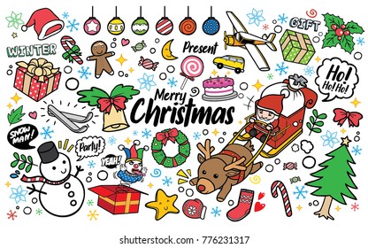 Christmas Doodles cartoon vector