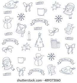 Christmas of doodles collection hand draw vector art