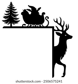 Christmas Door Corner,Christmas decor laser file
