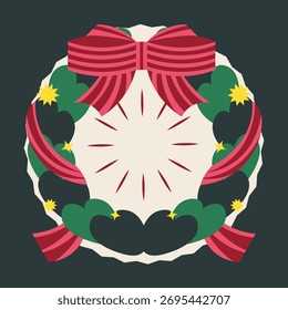 Christmas door decorations illustration vector
