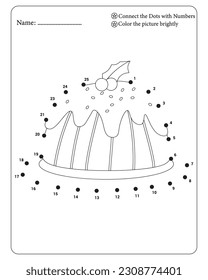 Christmas Dot To Dot Activity Book, Christmas Coloring pages, Vector, Illustration, Black and White