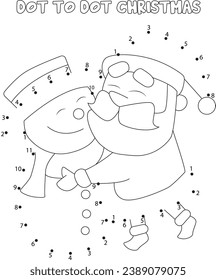 página de coloración de puntos a puntos de Navidad, punto a punto Navidad, 