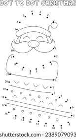 weihnachtliche Punkt-zu-Punkt-Farbseite, Punkt-zu-Punkt-Weihnachten, 
