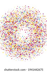 Christmas Dot Decoration. Purple Star Surprise Illustration. Colorful Confetti Background.