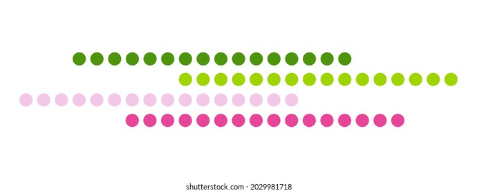 Christmas  dot line border. Simple divider in pastel color.  Vector illustration isolated on white.

