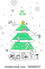 Christmas drawing illustration