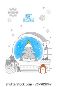 Christmas drawing illustration
