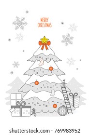 Christmas drawing illustration