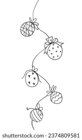 Christmas drawing line art vector illustration