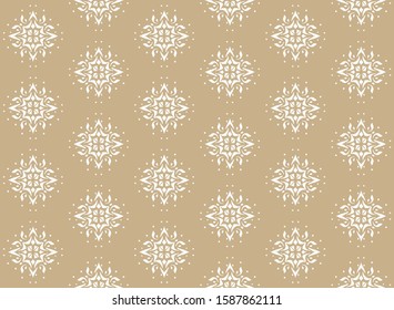 Christmas drawing with snowflakes. The Nordic style. Folk print with flakes. Scandinavian, Portuguese ornament. Spanish porcelain. Oriental damask. Ethnic motif. Ikat geometric folklore background. 