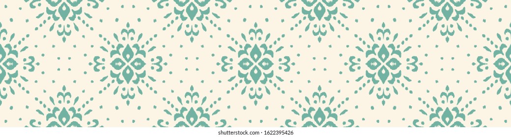 Christmas drawing with snowflakes. The Nordic style. Folk print with flakes. Scandinavian, Portuguese ornament. Spanish porcelain. Oriental damask. Ethnic motif. Ikat geometric folklore background. 