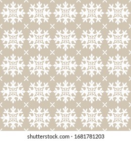 Christmas drawing with snowflakes. The Nordic style. Folk print with flakes. Scandinavian, Portuguese ornament. Spanish porcelain. Oriental damask. Ethnic motif. Ikat geometric folklore background. 