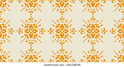 Christmas drawing with snowflakes. The Nordic style. Folk print with flakes. Scandinavian, Portuguese ornament. Spanish porcelain. Oriental damask. Ethnic motif. Ikat geometric folklore background. 