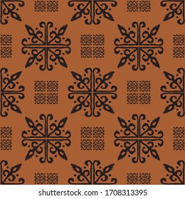 Christmas drawing with snowflakes. The Nordic style. Folk print with flakes. Scandinavian, Portuguese ornament. Spanish porcelain. Oriental damask. Ethnic motif. Ikat geometric folklore background. 