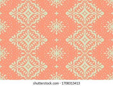 Christmas drawing with snowflakes. The Nordic style. Folk print with flakes. Scandinavian, Portuguese ornament. Spanish porcelain. Oriental damask. Ethnic motif. Ikat geometric folklore background. 
