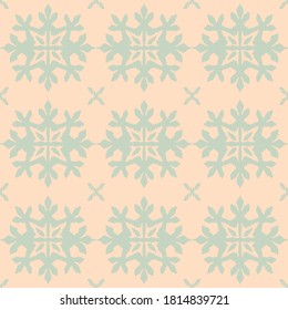 Christmas drawing with snowflakes. The Nordic style. Folk print with flakes. Scandinavian, Portuguese ornament. Spanish porcelain. Oriental damask. Ethnic motif. Ikat geometric folklore background. 