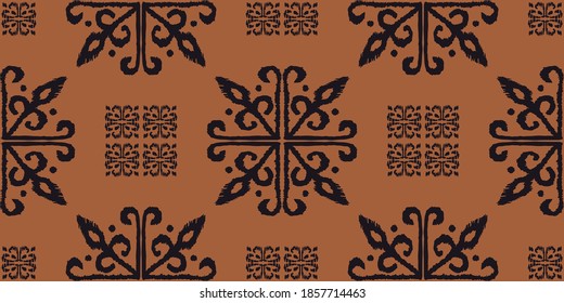 Christmas drawing with snowflakes. The Nordic style. Folk print with flakes. Scandinavian, Portuguese ornament. Spanish porcelain. Oriental damask. Ethnic motif. Ikat geometric folklore background. 