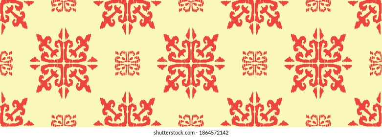 Christmas drawing with snowflakes. The Nordic style. Folk print with flakes. Scandinavian, Portuguese ornament. Spanish porcelain. Oriental damask. Ethnic motif. Ikat geometric folklore background. 