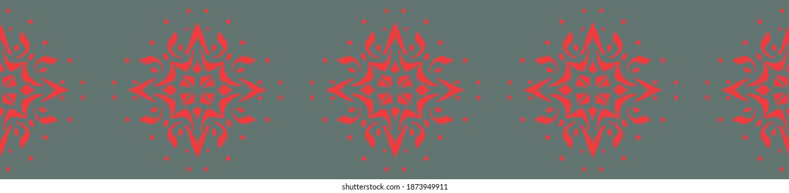 Christmas drawing with snowflakes. The Nordic style. Folk print with flakes. Scandinavian, Portuguese ornament. Spanish porcelain. Oriental damask. Ethnic motif. Ikat geometric folklore background. 