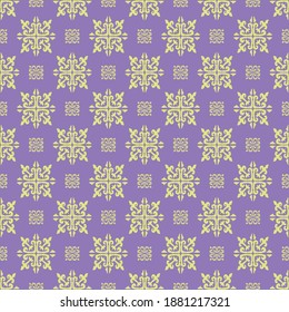 Christmas drawing with snowflakes. The Nordic style. Folk print with flakes. Scandinavian, Portuguese ornament. Spanish porcelain. Oriental damask. Ethnic motif. Ikat geometric folklore background. 