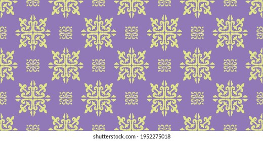Christmas drawing with snowflakes. The Nordic style. Folk print with flakes. Scandinavian, Portuguese ornament. Spanish porcelain. Oriental damask. Ethnic motif. Ikat geometric folklore background. 