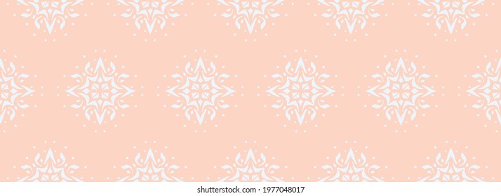 Christmas drawing with snowflakes. The Nordic style. Folk print with flakes. Scandinavian, Portuguese ornament. Spanish porcelain. Oriental damask. Ethnic motif. Ikat geometric folklore background. 