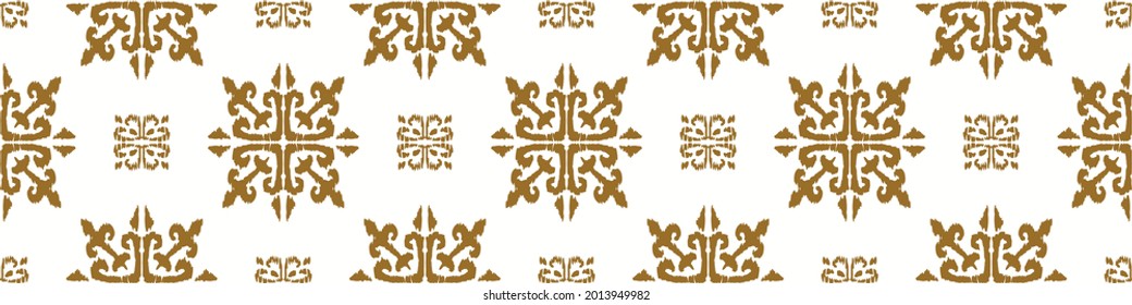 Christmas drawing with snowflakes. The Nordic style. Folk print with flakes. Scandinavian, Portuguese ornament. Spanish porcelain. Oriental damask. Ethnic motif. Ikat geometric folklore background. 