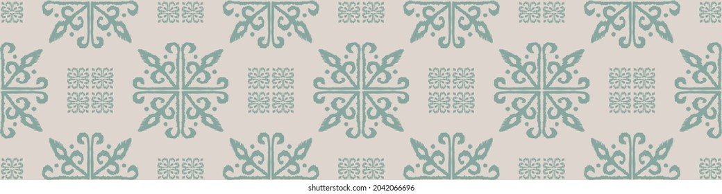 Christmas drawing with snowflakes. The Nordic style. Folk print with flakes. Scandinavian, Portuguese ornament. Spanish porcelain. Oriental damask. Ethnic motif. Ikat geometric folklore background. 