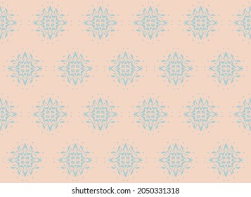 Christmas drawing with snowflakes. The Nordic style. Folk print with flakes. Scandinavian, Portuguese ornament. Spanish porcelain. Oriental damask. Ethnic motif. Ikat geometric folklore background. 