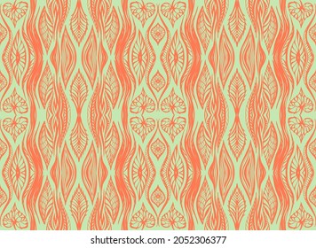 Christmas drawing with snowflakes. The Nordic style. Folk print with flakes. Scandinavian, Portuguese ornament. Spanish porcelain. Oriental damask. Ethnic motif. Ikat geometric folklore background.