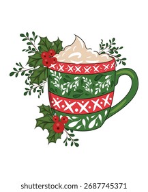 Diseño de Vector de la bebida de las Navidades para la camiseta y otros artículos impresos