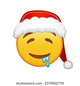 Christmas drooling face Large size of yellow emoji smile