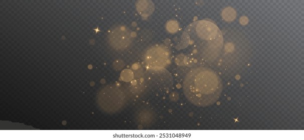 Christmas Dust. Christmas Bokeh Lights. Festive Designs.White png dust light. Christmas background of shining dust. Spark overlay. Holiday powder dust for cards, invitations, banners, and ads.