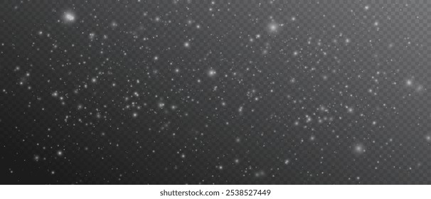 Christmas Dust. Christmas Bokeh Lights. Festive Designs.White png dust light. Christmas background of shining dust. Spark overlay. Holiday powder dust for cards, invitations, banners, and ads.